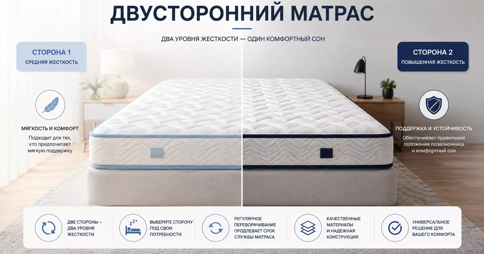 Двусторонний матрас Двусторонний матрас